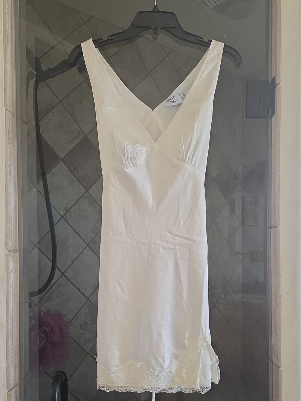 Princess Polly Ivory Lace-Trim Slip Dress